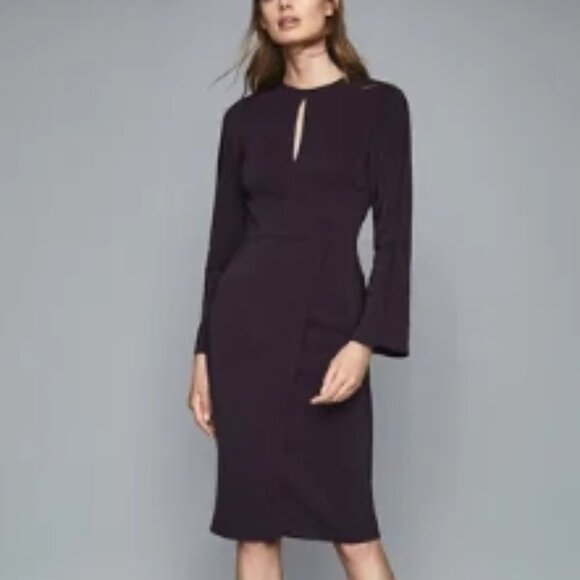 REISS Anouk Fitted Dress – Berry US 6 NWT - Picture 1 of 10